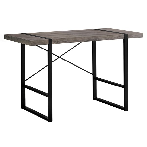 Computer Desk, Home Office, Laptop, 48"L, Work, Metal, Laminate, Brown, Black, Contemporary, Modern